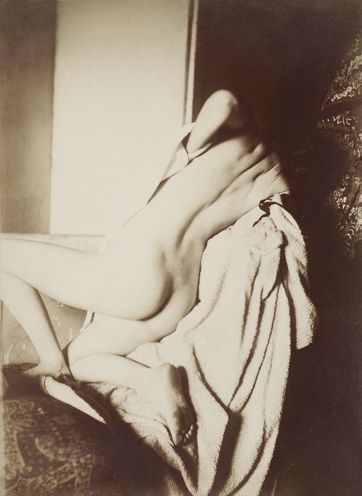 Nude woman vintage photo, After the Bath, Woman Drying Her Back (1896) by Edgar Degas. Original from The Getty. Digitally…