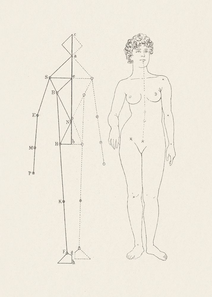 Reproductie van een ontwerp van een vrouwelijk naakt met geheven handen door Cornelia Paczka (1894&ndash;1989) by anonymous.…