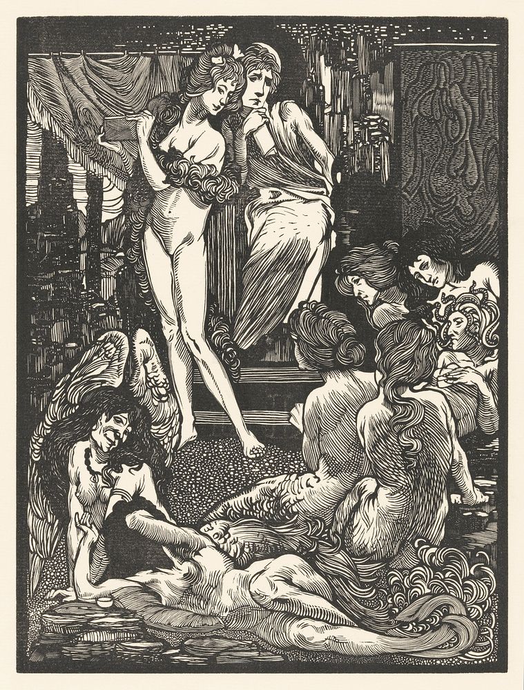 Negen fantastische vrouwenfiguren (1897) by Johannes Josephus Aarts. Original from The Rijksmuseum. Digitally enhanced by…