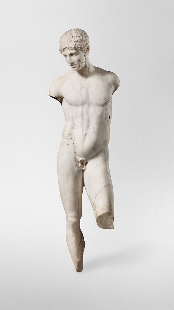 Classic male nude mockup marble statue