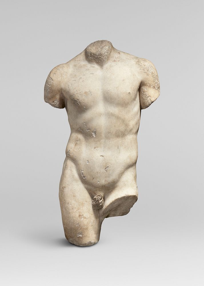 Male nude sculpture, Marble torso of a youth (ca. A.D. 118&ndash;161). Original from The MET Museum. Digitally enhanced by…
