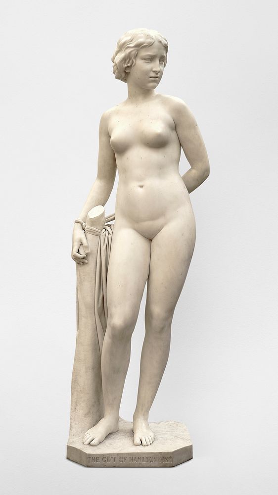 Young woman nude marble sculpture