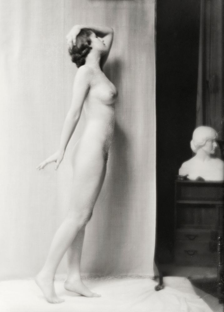 Nude photography of naked woman: Portrait Photograph of Irene Marcellus (1915) by Arnold Genthe. Original from Library of…