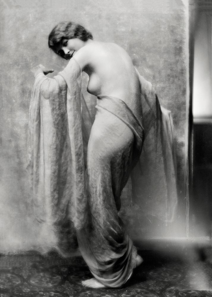 Nude photography of naked woman: Portrait Photograph of Irene Marcellus (1915) by Arnold Genthe. Original from Library of…