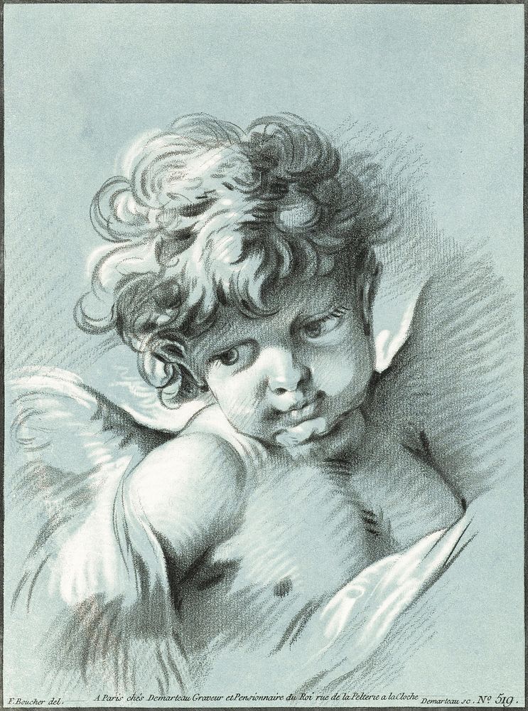 Putto (ca. 1756&ndash;1776) by Gilles Demarteau. Original from The Rijksmuseum. Digitally enhanced by rawpixel.