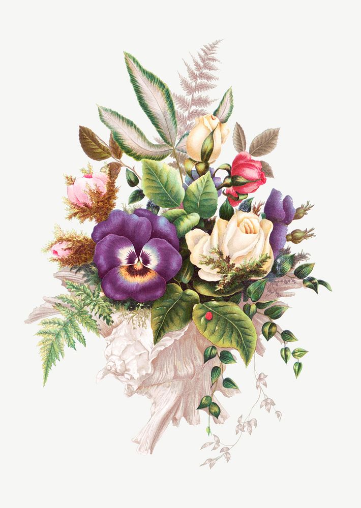 Bouquet no. 86 (1879) in high resolution by L. Prang & Co. Original from The Library of Congress. Digitally enhanced by…