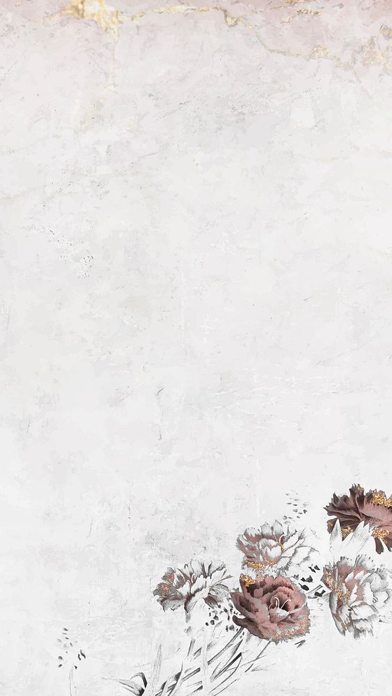 Blank floral shimmering mobile phone wallpaper vector