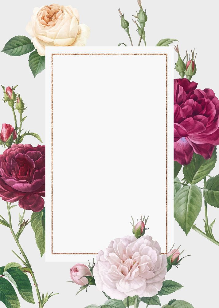 Floral wedding invitation mockup vector