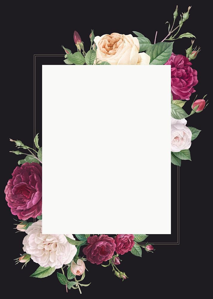 Floral wedding invitation mockup vector
