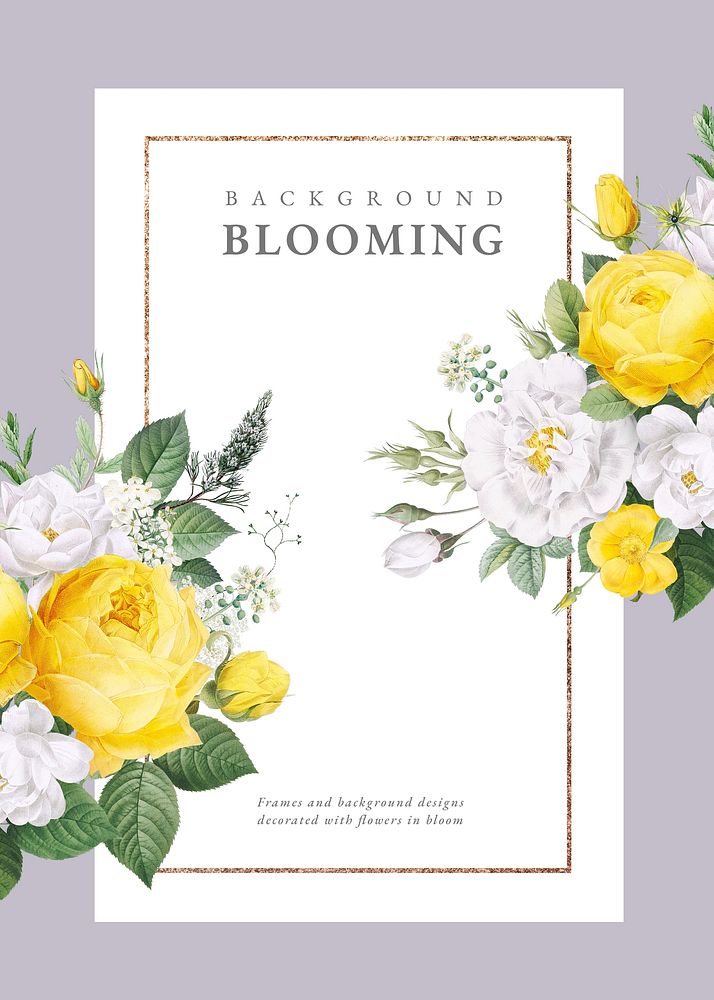 Floral wedding invitation mockup illustration