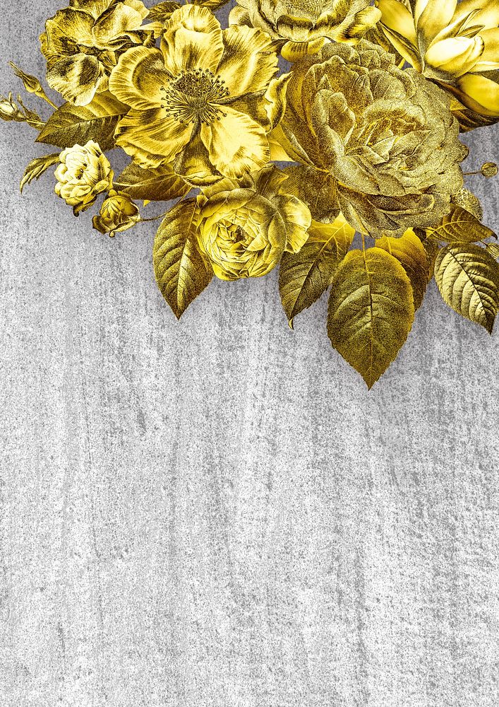 Golden roses themed border template