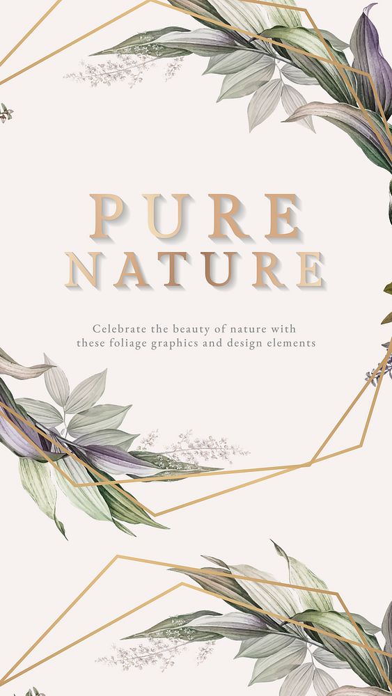 Pure nature frame design vector