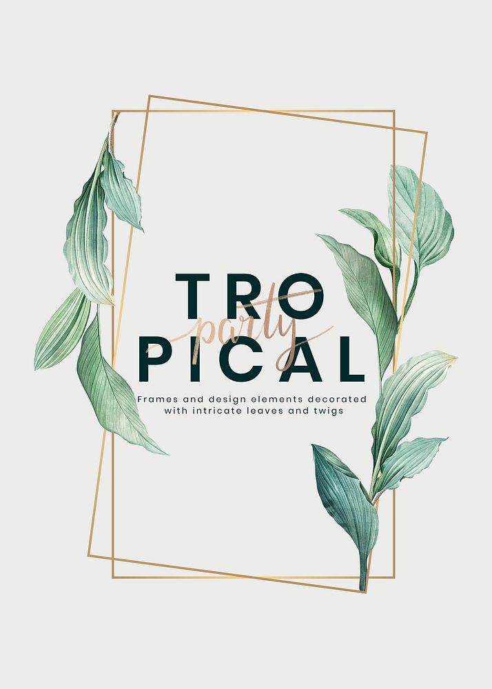 Tropical party white poster illustration