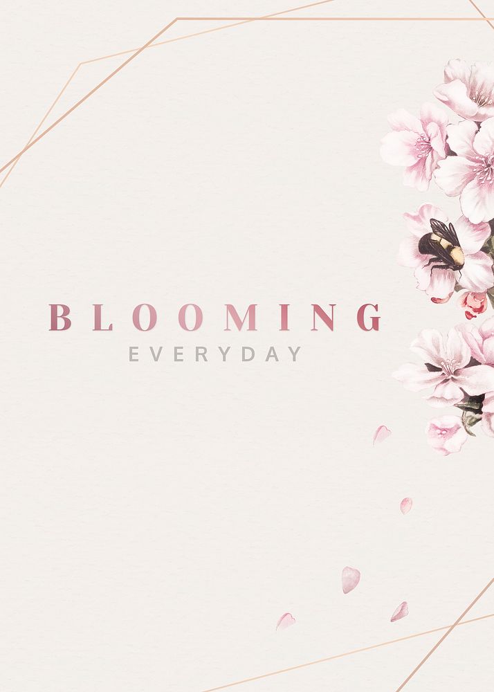 Blooming everyday floral frame illustration