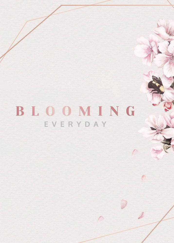 Blooming everyday frame card vector