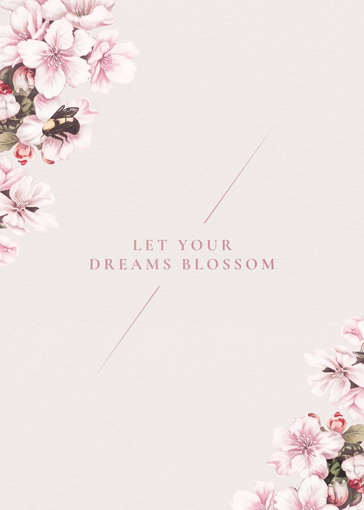 Let your dreams blossom card illustration
