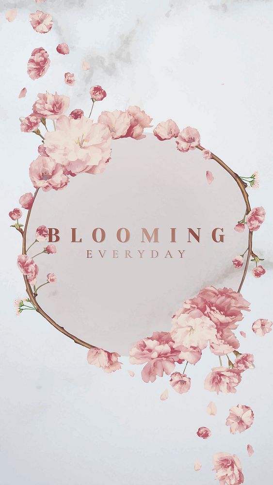 Blooming everyday floral frame vector