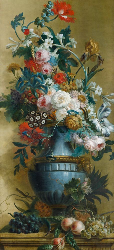 Flowers in a Blue Vase (1906) paitning in high resolution by Willem van Leen. Original from The Rijksmuseum. Digitally…