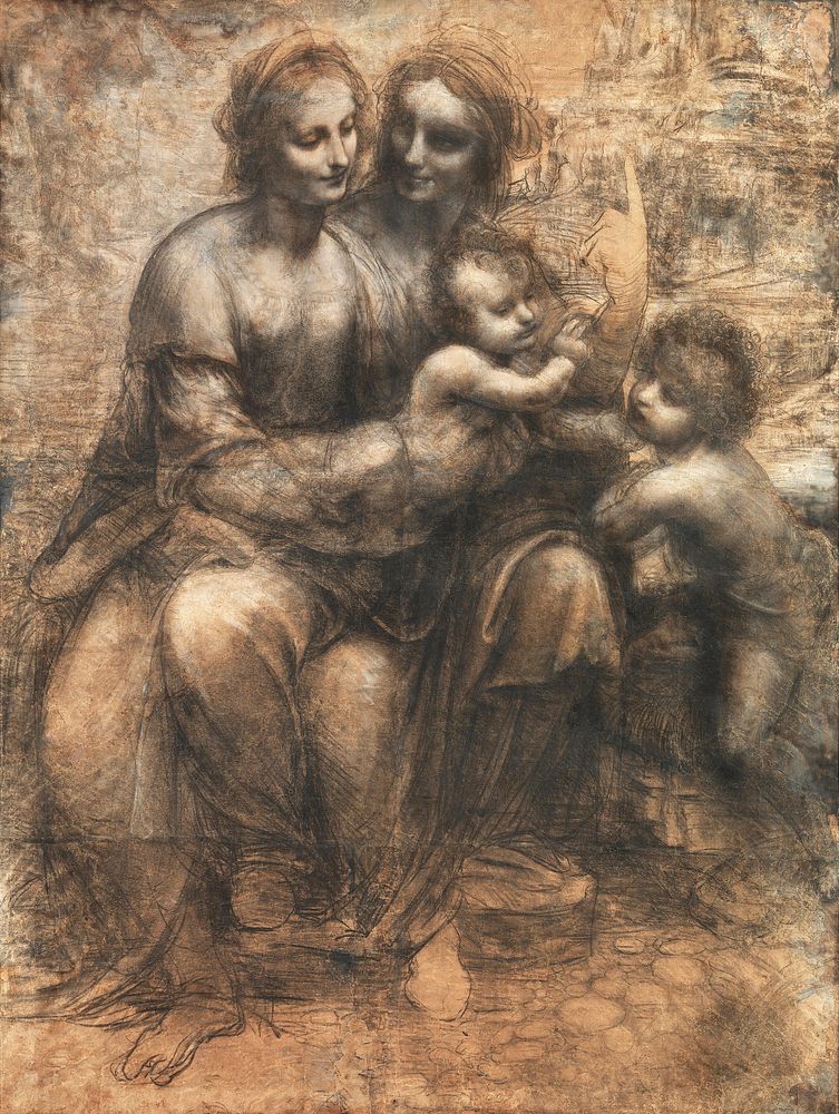 Leonardo da Vinci's The Leonardo Cartoon (1499–1500) famous painting. Original from Wikimedia Commons. Digitally enhanced by…