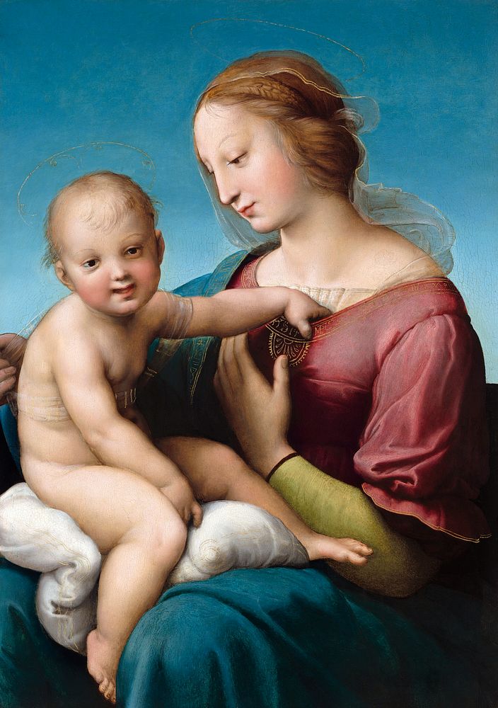Raphael's The Niccolini&ndash;Cowper Madonna (1508) famous painting. Original from Wikimedia Commons. Digitally enhanced by…