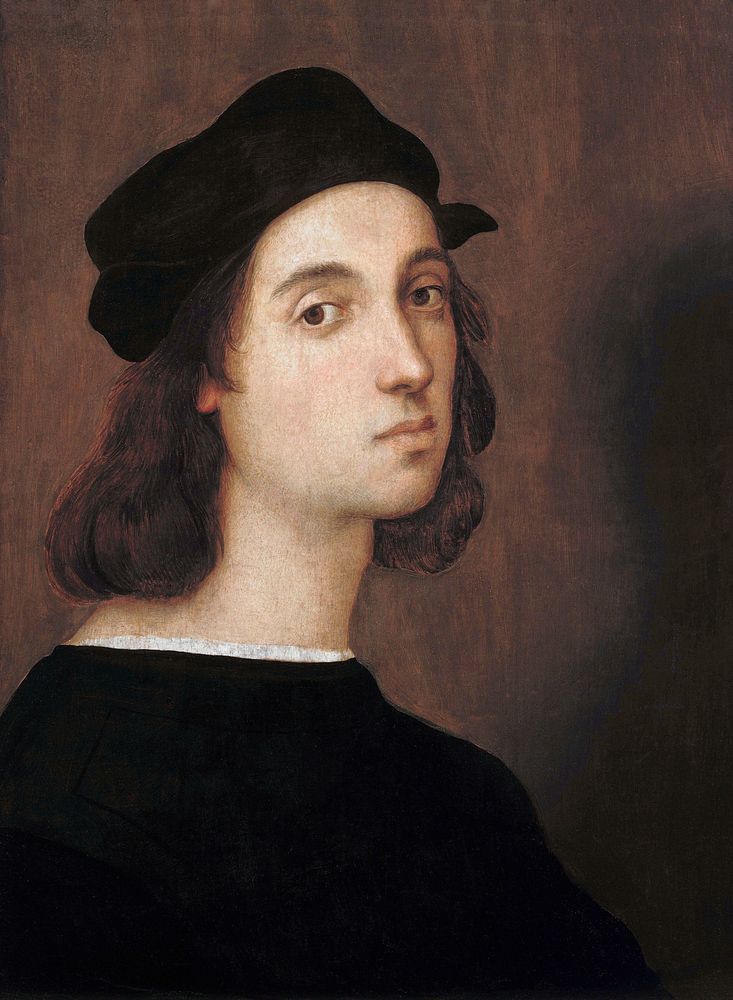 Raphael's Self-portrait (1506) famous painting. Original from Wikimedia Commons. Digitally enhanced by rawpixel.