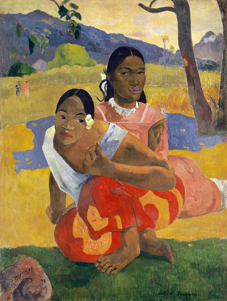 Paul Gauguin's When Will You Marry? (1892) famous painting. Original from Wikimedia Commons. Digitally enhanced by rawpixel.