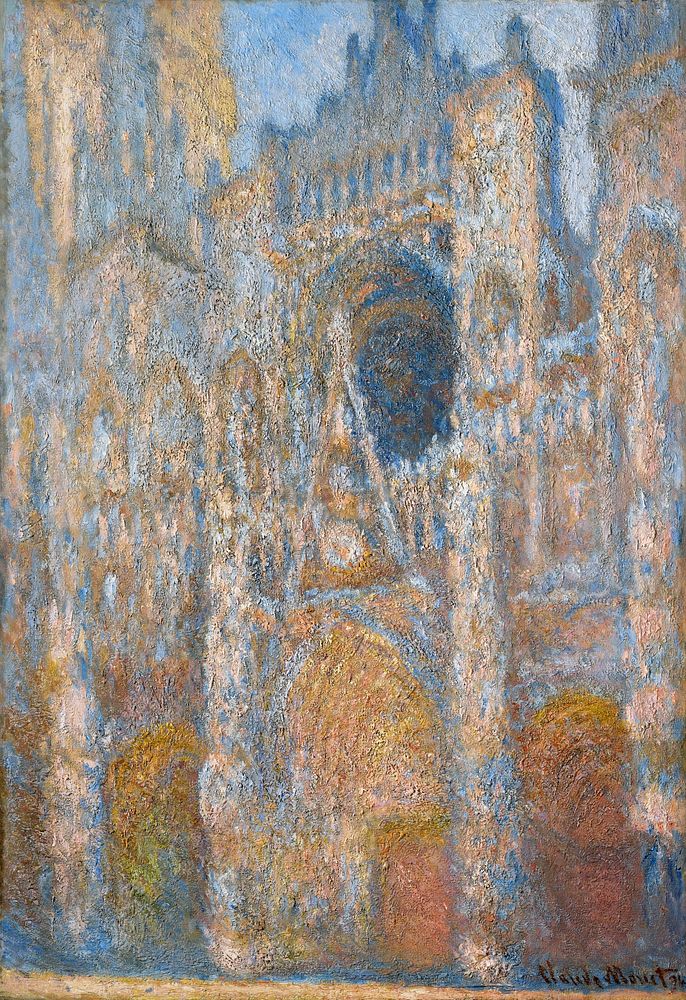 Claude Monet's Rouen Cathedral, the Fa&ccedil;ade in Sunlight (ca. 1892&ndash;1894) famous painting. Original from the…