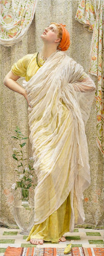 Canaries (1841-1893) painting in high resolution by Albert Joseph Moore. Original from Birmingham Museum and Art Gallery.…