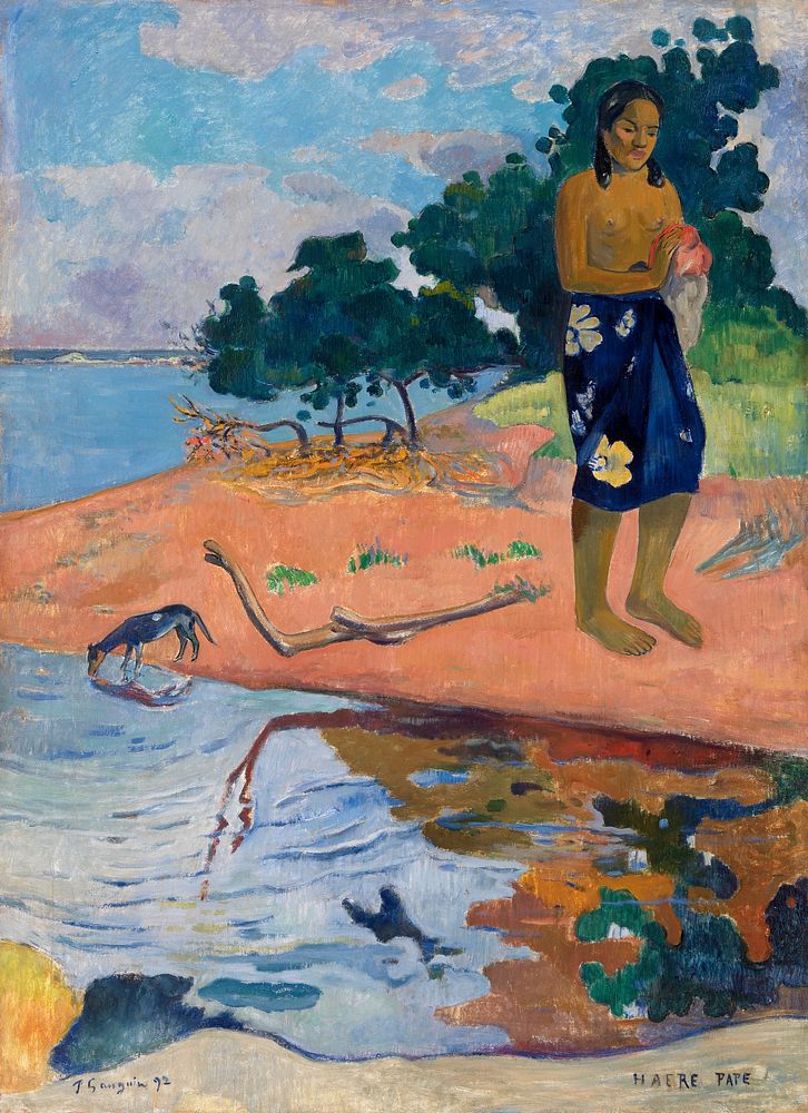 Haere Pape (1892) by Paul Gauguin. Original from Barnes Foundation. Digitally enhanced by rawpixel.