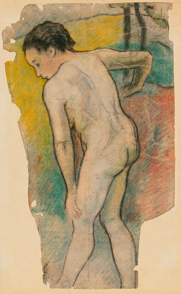 Breton Bather (ca. 1886&ndash;1887) by Paul Gauguin. Original from The Art Institute of Chicago. Digitally enhanced by…
