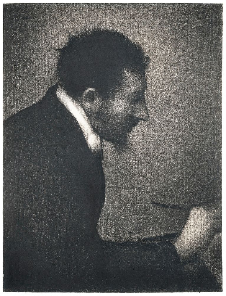 Aman-Jean, Portrait of Edmond Francois Aman-Jean (ca. 1882&ndash;1883) by by Georges Seurat. Original from The MET Museum.…
