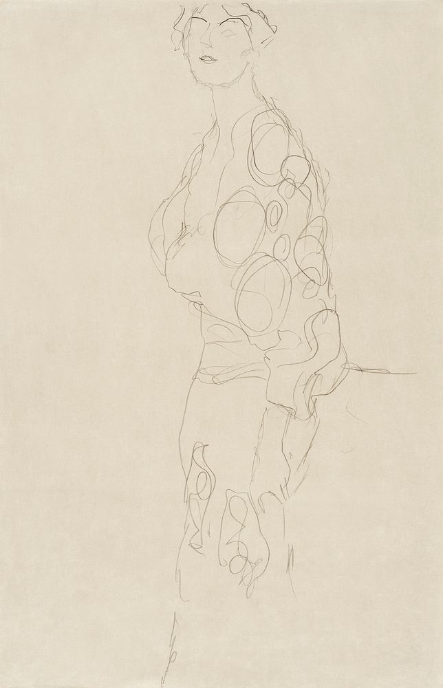 Standing Woman (ca. 1910) by Gustav Klimt. Original from The National Gallery of Art. Digitally enhanced by rawpixel.