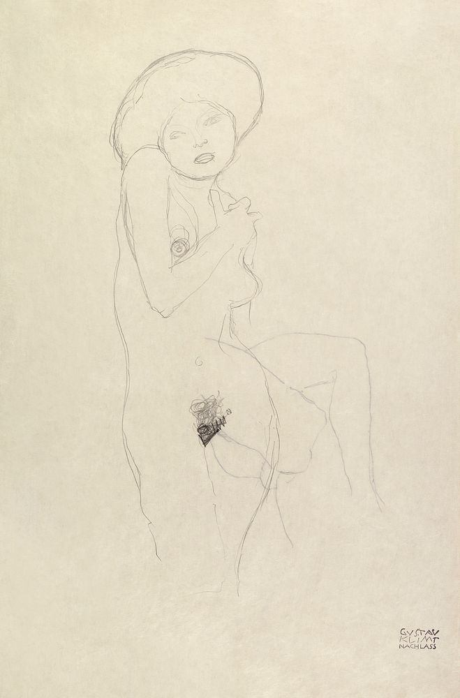Standing Nude (ca. 1906&ndash;1907) by Gustav Klimt. Original from The MET Museum. Digitally enhanced by rawpixel.
