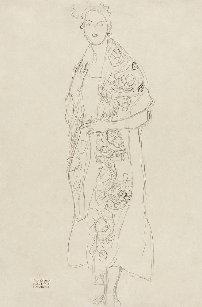 Portrait of a Woman (ca. 1910) by Gustav Klimt. Original from The National Gallery of Art. Digitally enhanced by rawpixel.