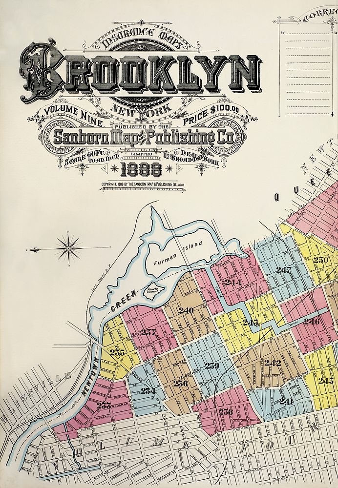 Sanborn Fire Insurance Map from Brooklyn, Kings County, New York (1888) by Sanborn Map Company. Original from Library of…