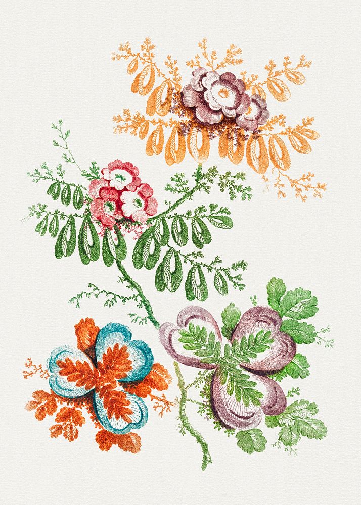 New Suite of Portfolios of Flowers Ideal to Use for Designing and Painting: Floral Fantasies (1796) by Anne Allen. Original…