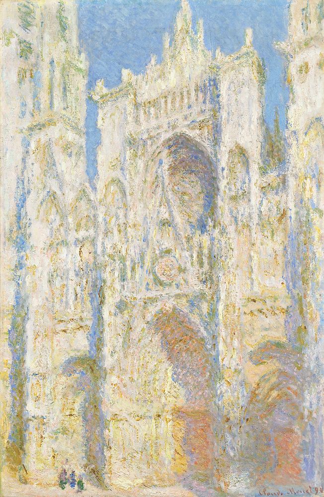 Rouen Cathedral, West Fa&ccedil;ade, Sunlight (1894) by Claude Monet. Original from the National Gallery of Art. Digitally…