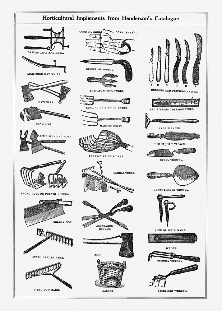 Garden tools implement catalogue. Digitally enhanced from our own original copy of The Open Door to Independence (1915) by…