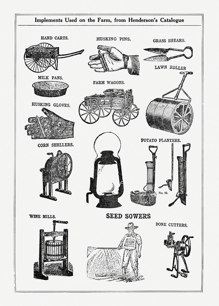 Farm implement poster. Digitally enhanced from our own original copy of The Open Door to Independence (1915) by Thomas E.…