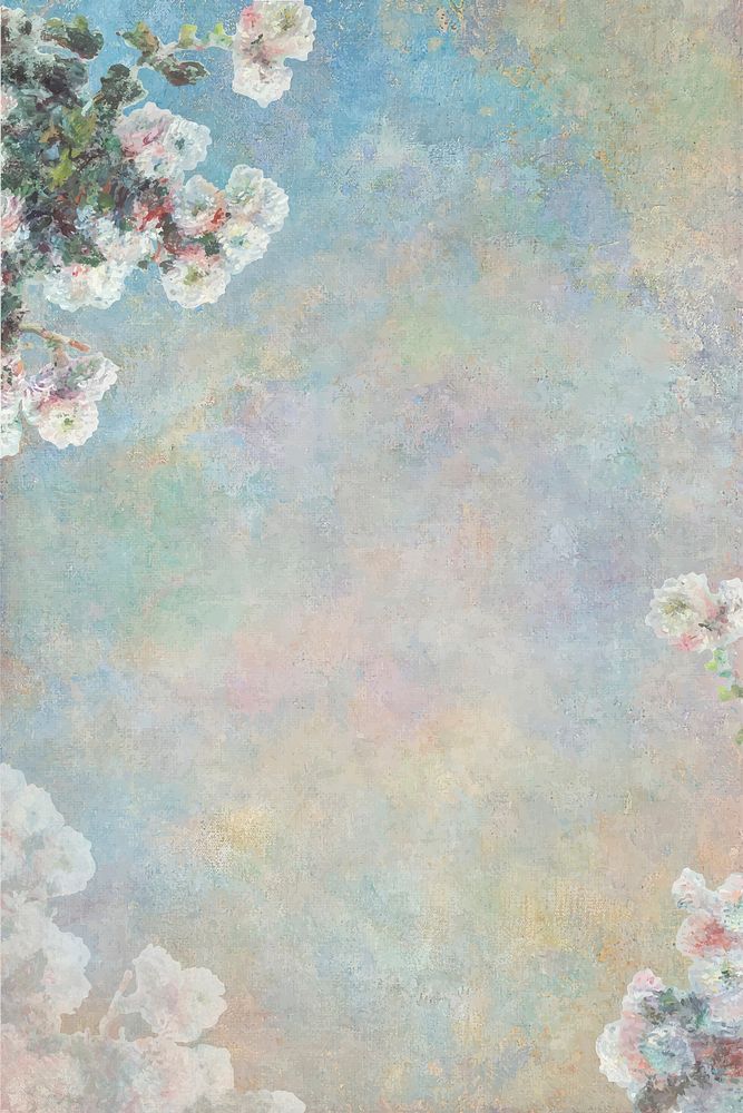 Vintage floral background vector remixed from the artworks of Claude Monet.