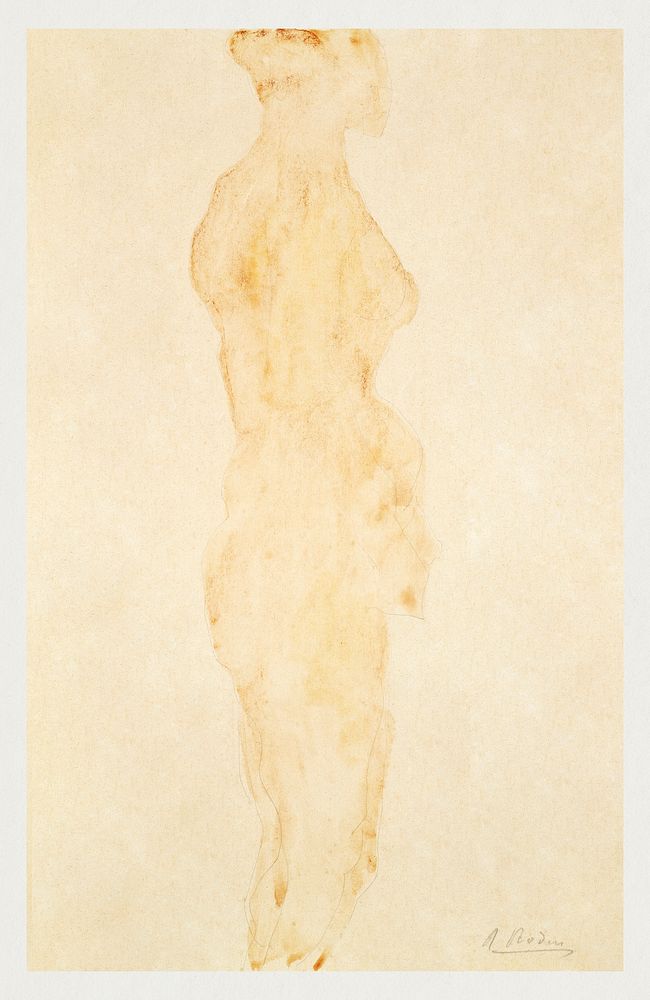 Nude Standing, Side View by Auguste Rodin. Original from Yale University Art Gallery. Digitally enhanced by rawpixel.