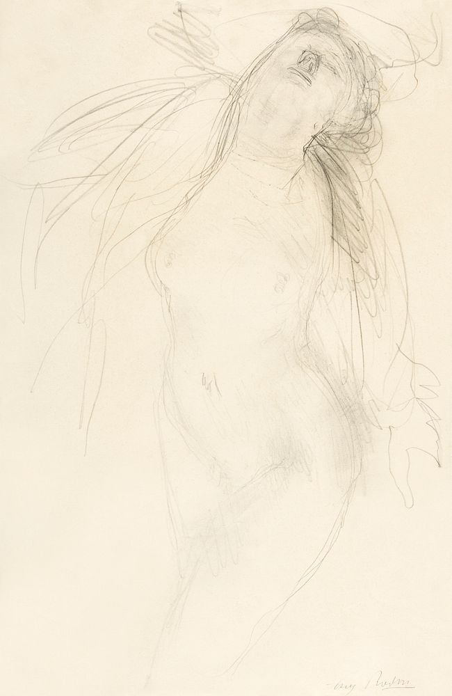 Naked woman in climax, vintage nude illustration. Female nude reclining (1909&ndash;1910) by Auguste Rodin. Original from…