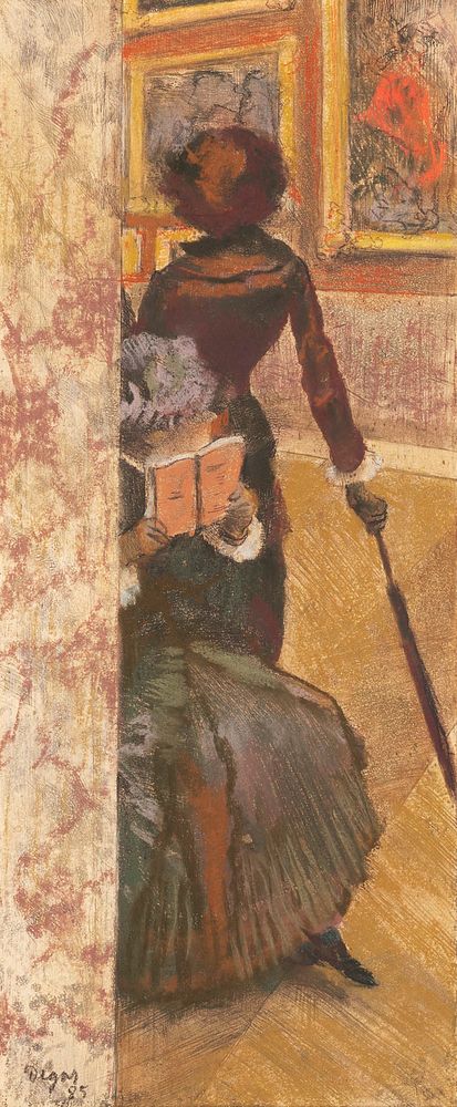 Mary Cassatt at the Louvre: The Paintings Gallery (1885) painting in high resolution by Edgar Degas. Original from The Art…