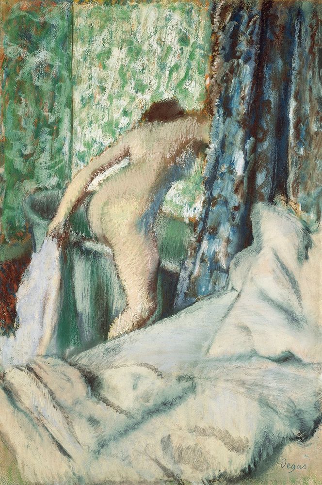Nude lady. The Morning Bath​ (ca. 1887&ndash;1890) painting in high resolution by Edgar Degas. Original from The Art…