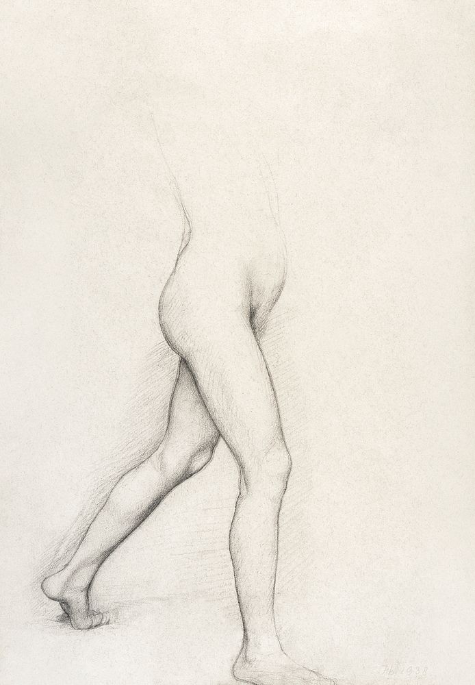 Study of a Girl's Legs for the painting "Young Spartans" (ca. 1860&ndash;1862) drawing in high resolution by Edgar Degas.…