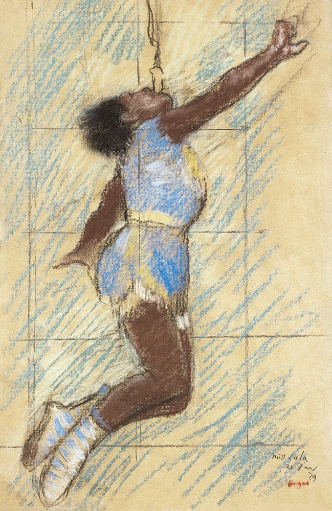 Miss Lala at the Fernando Circus (1879) drawing in high resolution by Edgar Degas. Original from The Getty. Digitally…
