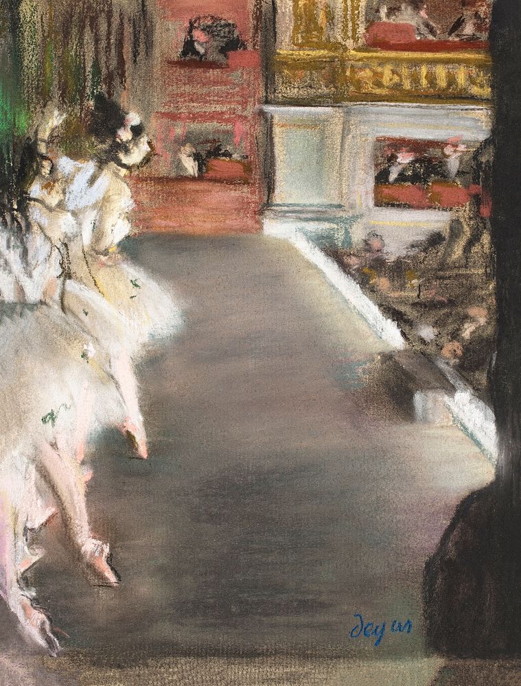 Dancers at the old Opera House (ca. 1877) painting in high resolution by Edgar Degas. Original from The National Gallery of…