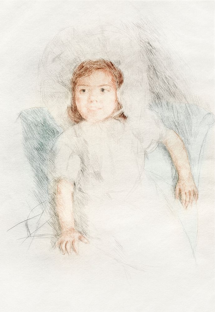 Jeannette Wearing a Bonnet (1904) by Mary Cassatt. Original portrait painting from The Art Institute of Chicago. Digitally…