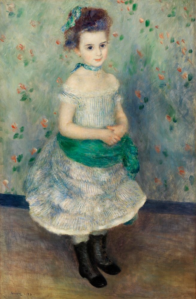 Portrait of Jeanne Durand-Ruel (Portrait de Mlle. J.) (1876) by Pierre-Auguste Renoir. Original from Barnes Foundation.…