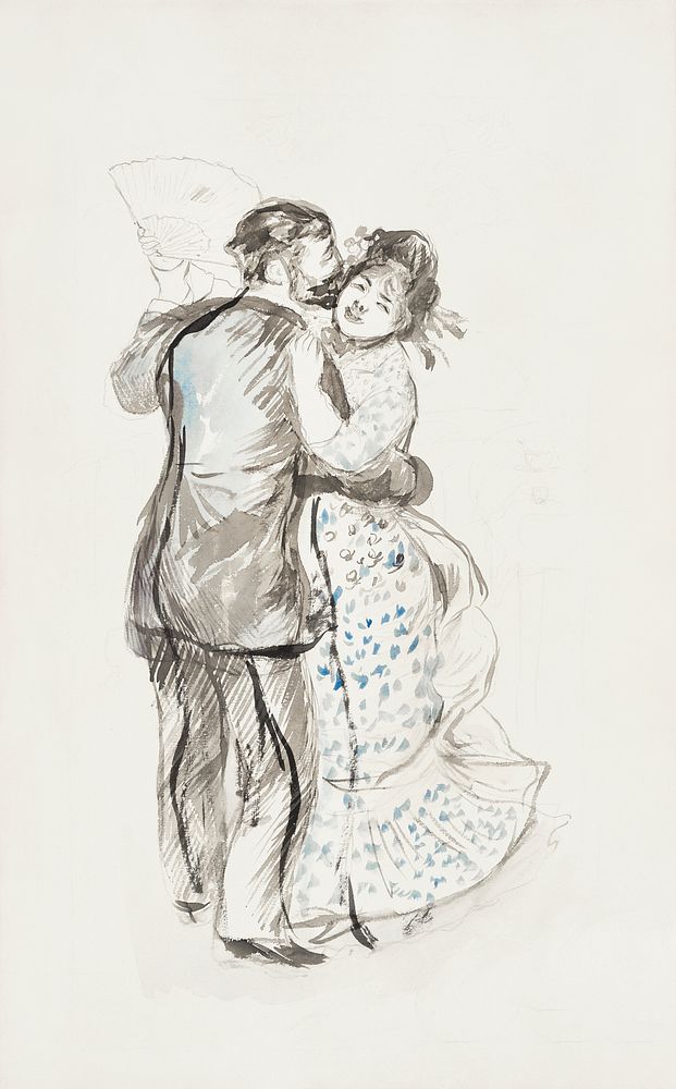La danse &agrave; la campagne (The Dance in the Country) (1883) by Pierre-Auguste Renoir. Original from Yale University Art…